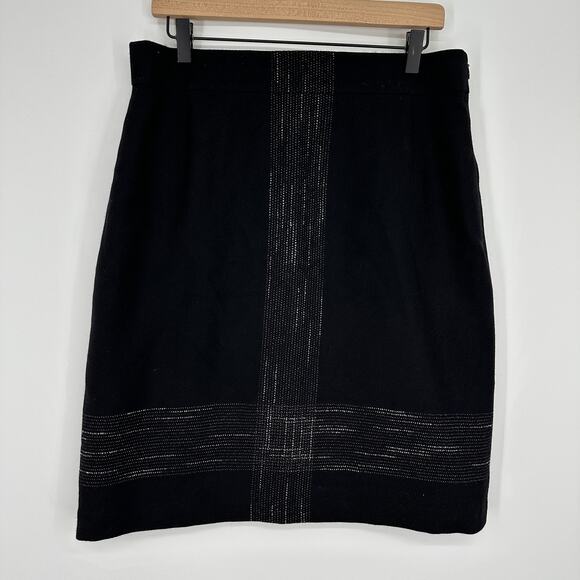 Akris Punto Wool Lined Designer Quality Minimalist Career Skirt Womens 12 - Picture 6 of 7